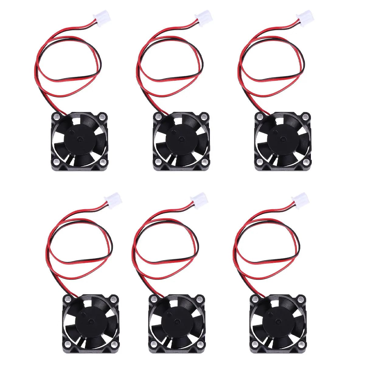 Set di 6 Mini Ventole DC 12V da 40mm, Silenziose e a Bassa Vibrazione per Stampanti 3D, DVR, Auto, Proiettori e Attrezzature Didattiche
