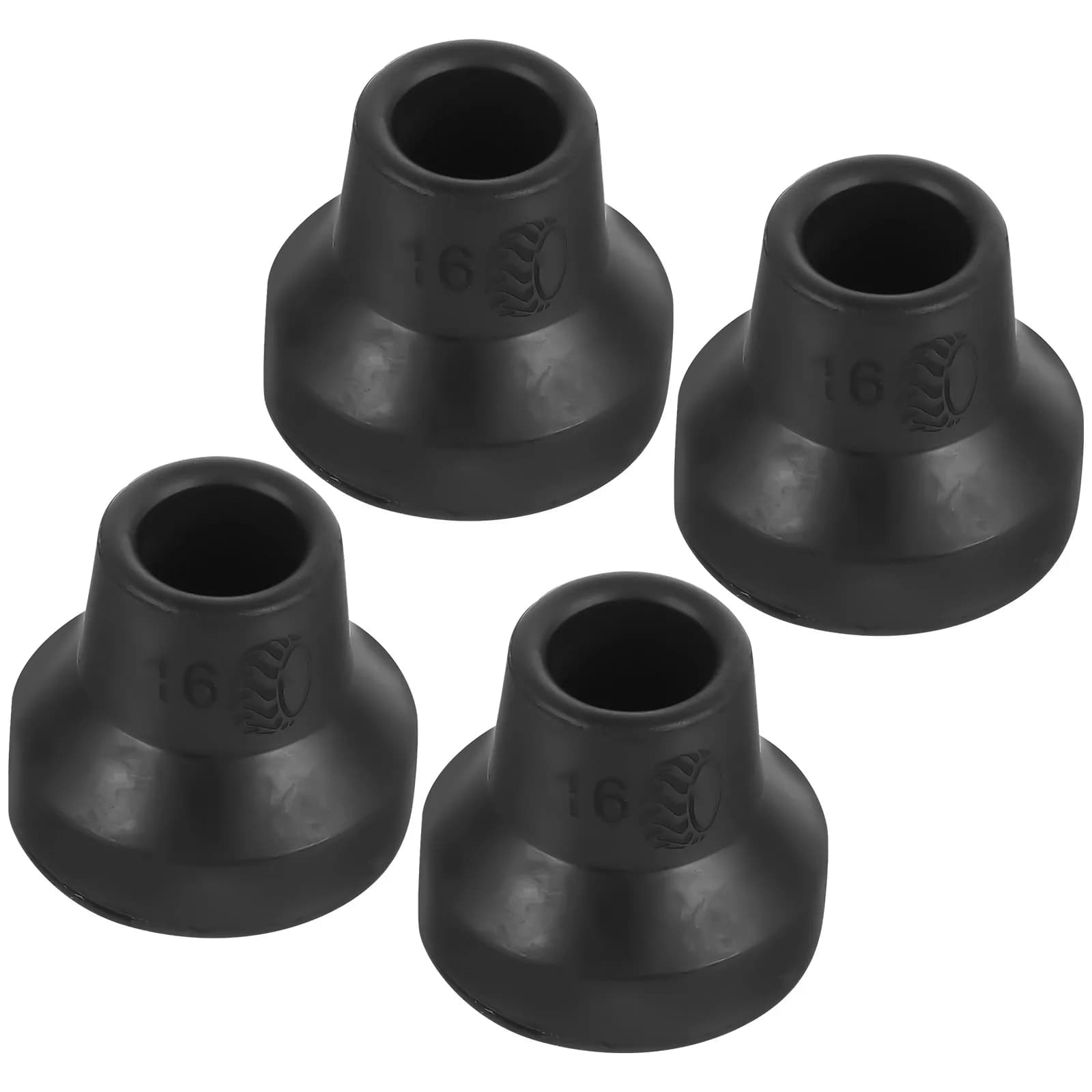 4 Pezzi Copripunta in Gomma Antiscivolo per Bastoncini da Trekking, Punte per Bastoni Resistenti, Cuscinetti Antiscivolo per Stampelle, Ricambi in Gomma per Piedini di Stampelle