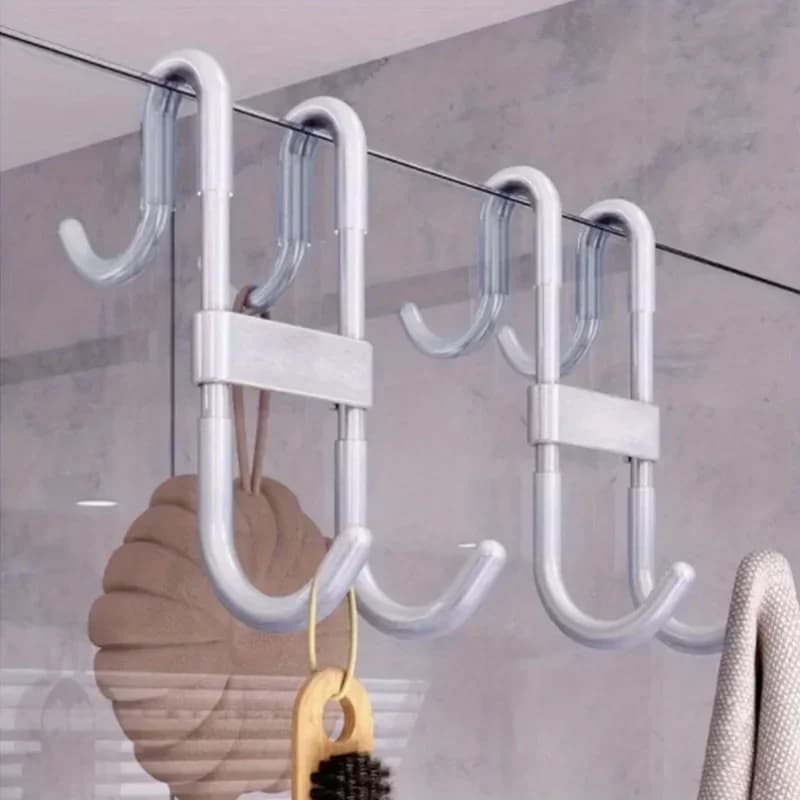 Rust resistant plastic shower hooks, strong hold for towels and clothes. Perfect accessory for bathroom and glass door!