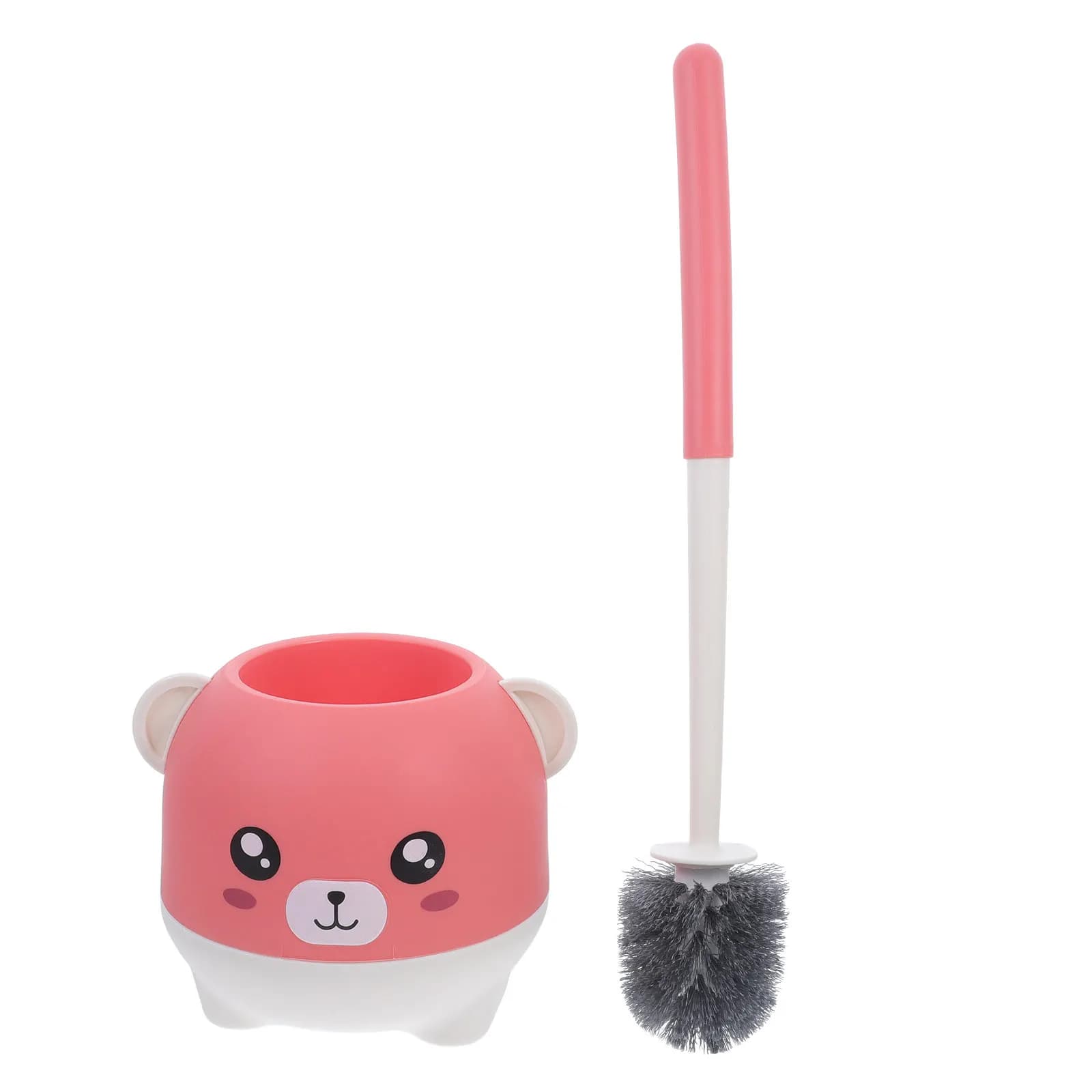 Spazzola per WC a Forma di Animale Carino, Design Adesivo da Parete Senza Foratura, Materiale PP, Pulizia Profonda del Bagno