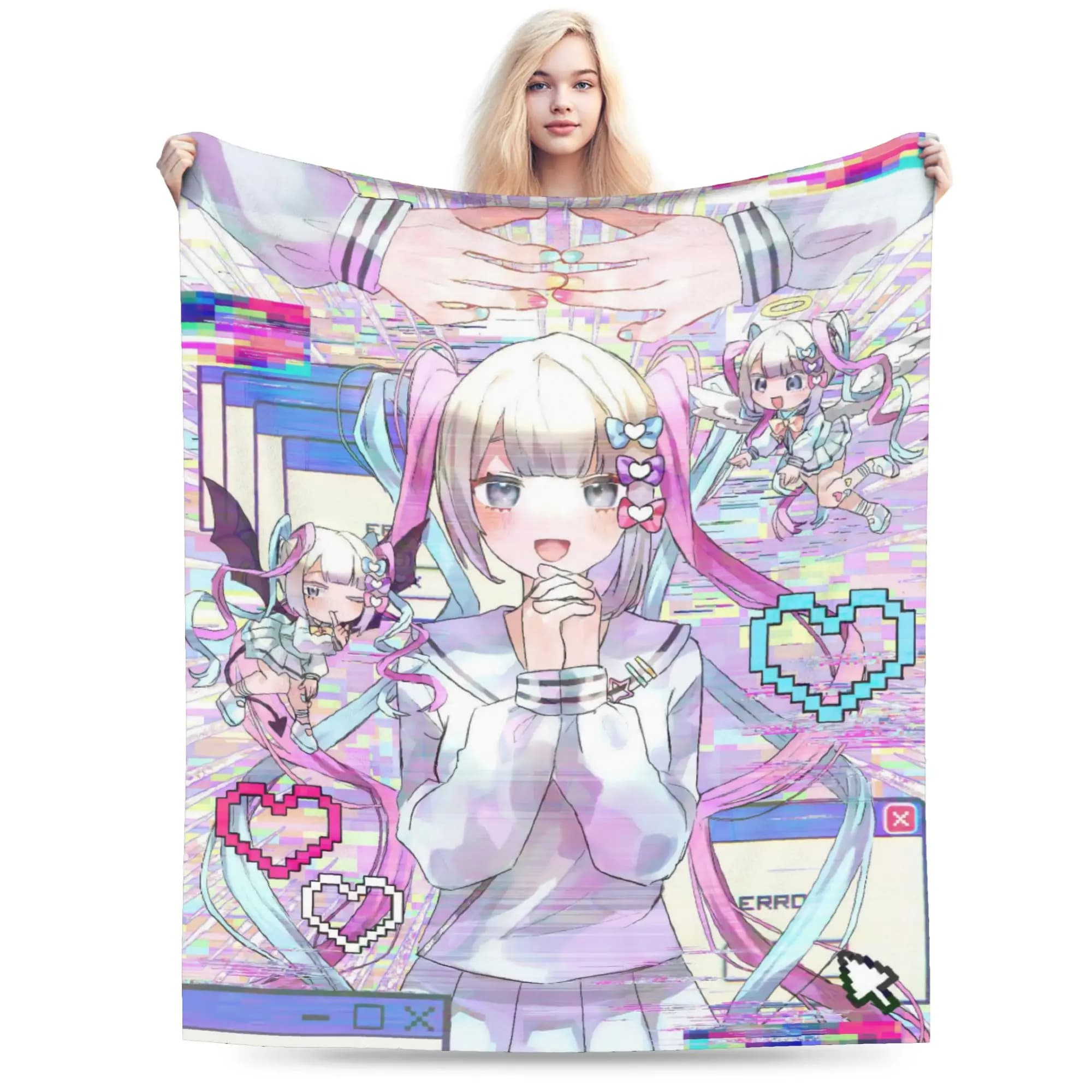 Needy Streamer Overload KAngel Blanket Flannel Winter Multifunction Soft Throw Blanket for Home Bedroom Bedspreads