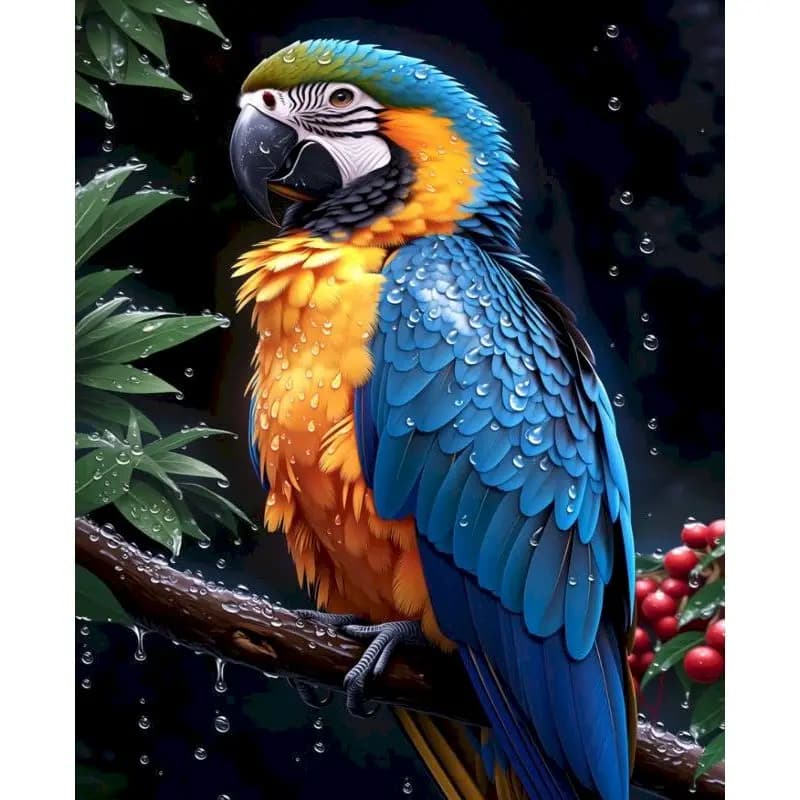 GATYZTORY Painting By Numbers Arts and Crafts Acrylic on Canvas Paints Parrot Classic Create Wall Art Paint Kit for Beginner