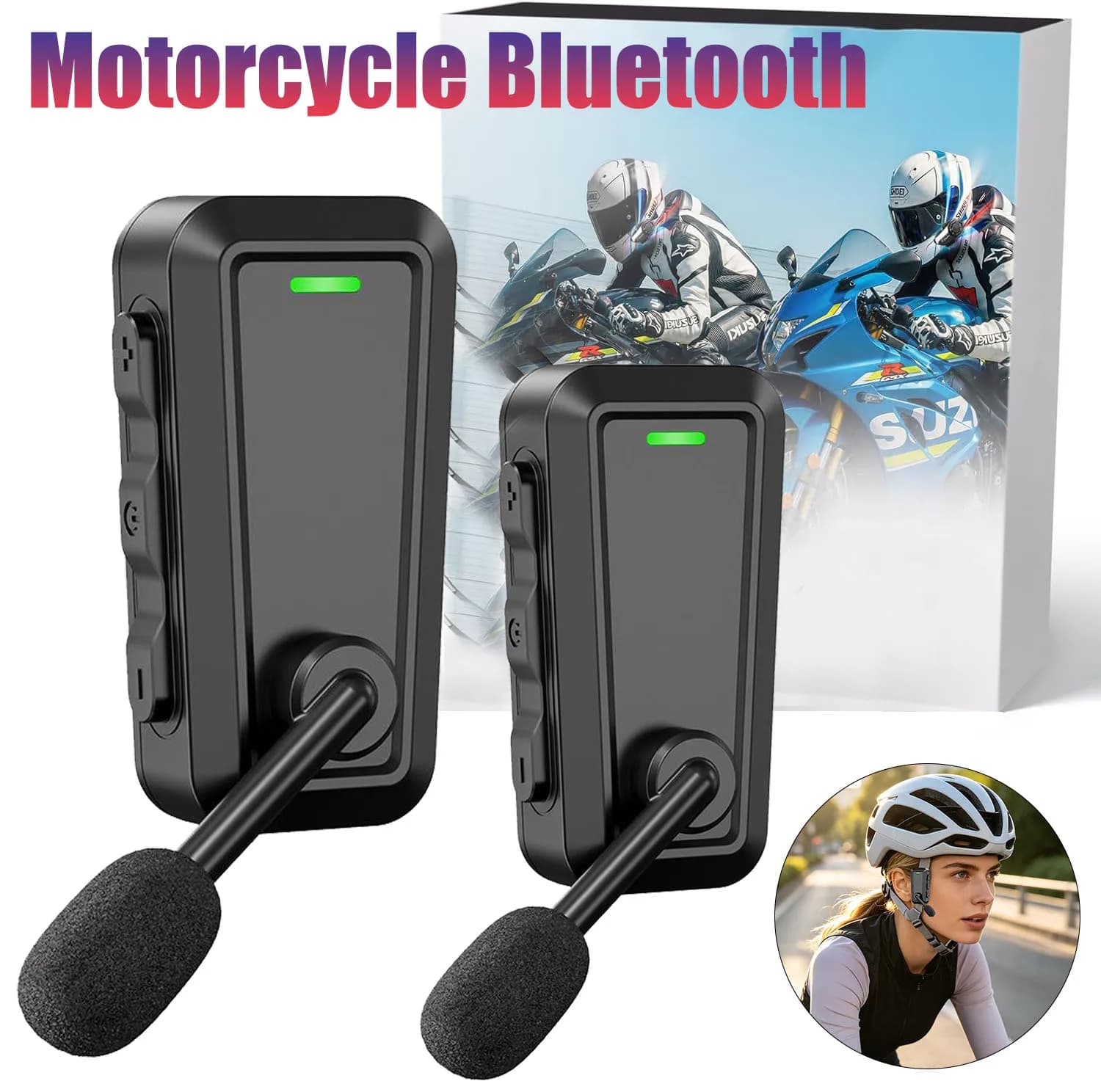 Motorcycle Bluetooth 6.0 Headset Helmet Intercom C10 Outdoor Cycling Bike Wireless Bt Music Sharing Earphones Call Climbing
