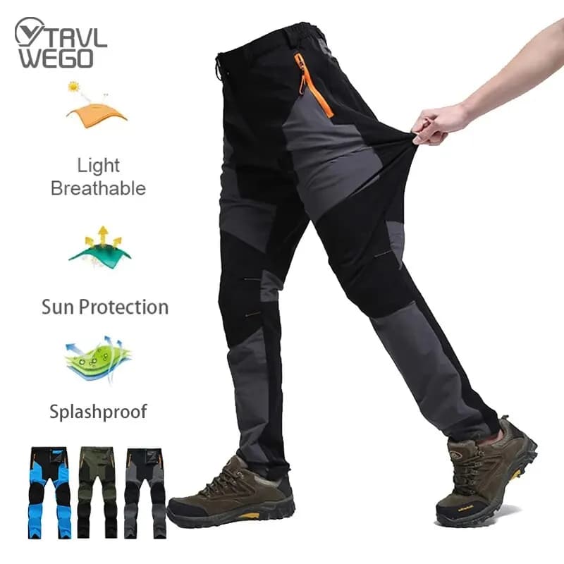 Pantaloni da trekking estivi da uomo Prevenzione degli spruzzi d'acqua resistenti all'usura Pantaloni da campeggio sottili elastici a prova di UV ad asciugatura rapida AD145