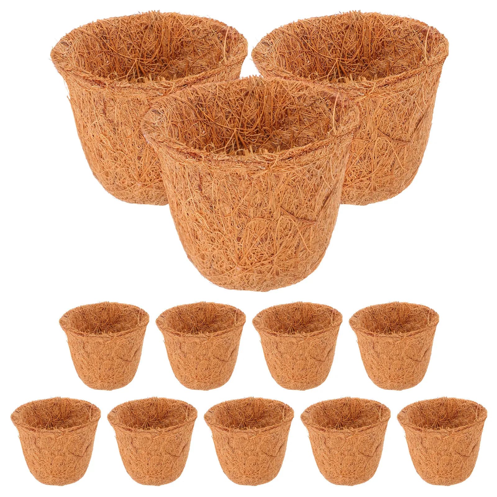 12 Pieces Coatings for Natural Cock Fiber Vase, Breathable Containers and Water Repellents for Indoor and Exterior Plants