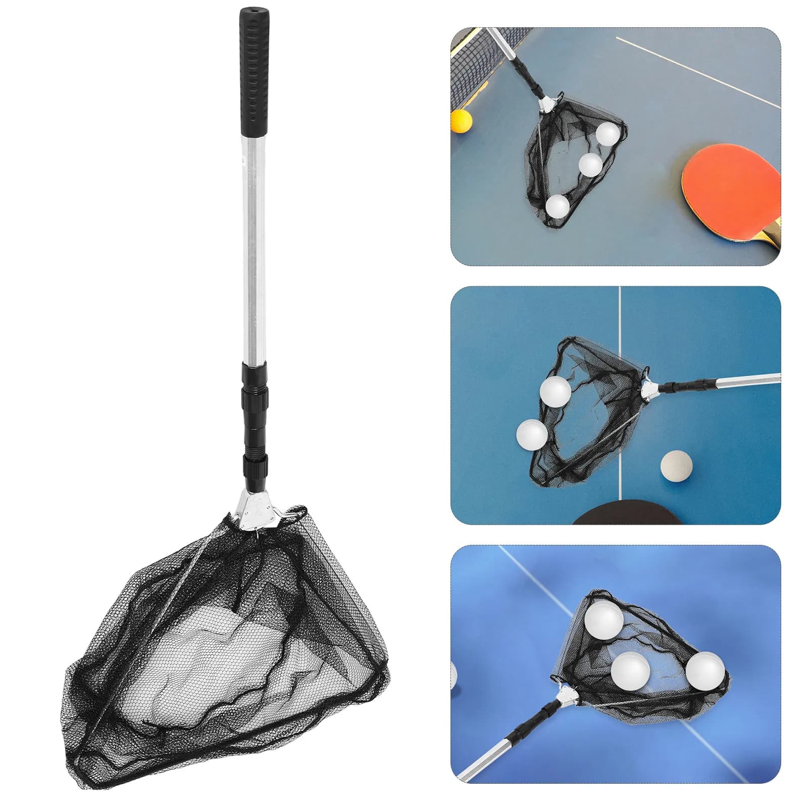 Telescopic Table Tennis Ball Picker Portable Adjustable Handle Sports Ball Collector Retractable Long Handle Picker