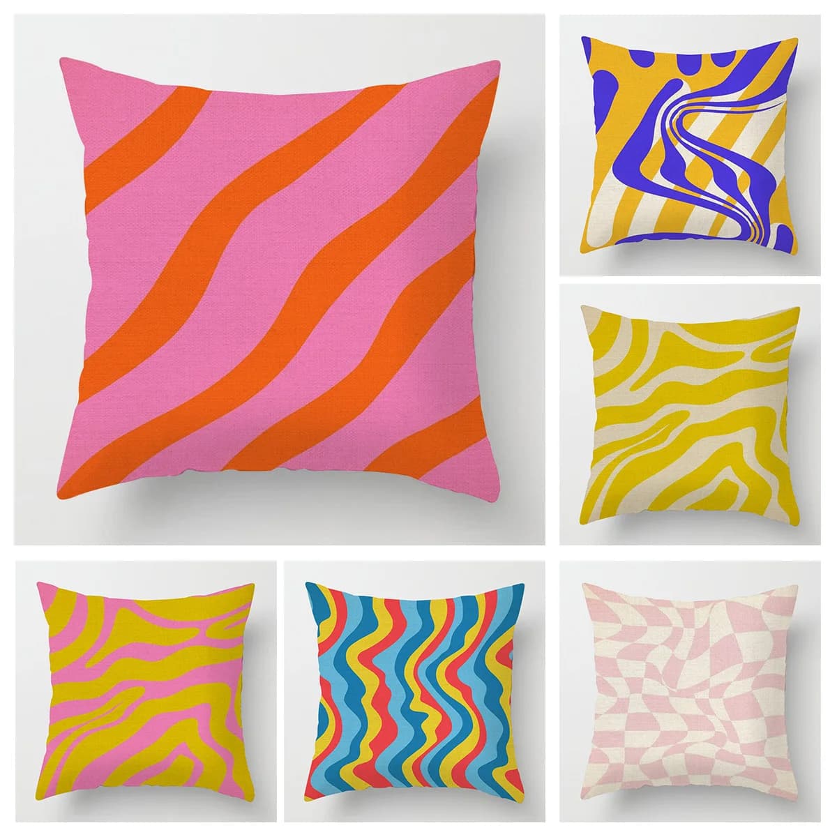 Decorazioni per la casa Fodere per cuscini con motivo geometrico vibrante e a spirale Fodere per cuscini con motivo adatto per divano, camera da letto, auto