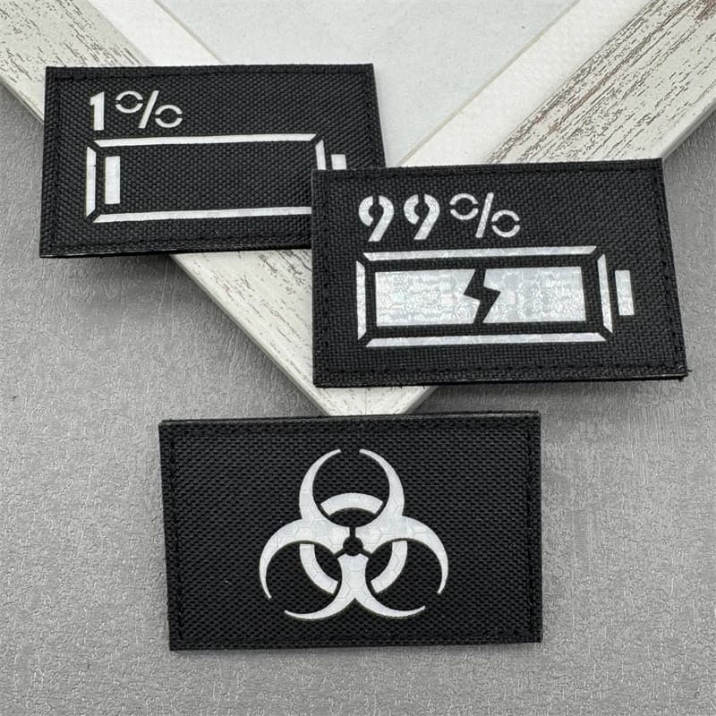 1pc Biohazard Patch Reflect Light Tactical Patch Hook and Loop Emblem Morale Badges Cloth Vest Outdoor equipment