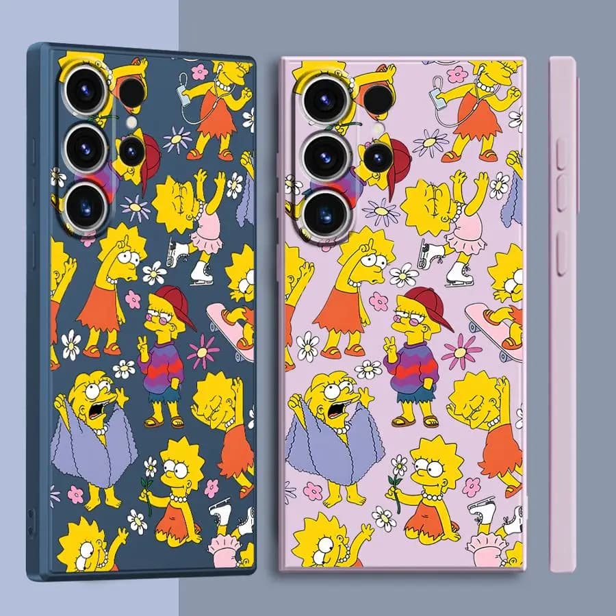 Cover Divertente dei Simpson per Samsung Galaxy S26 S20 FE S21 Plus S22 S24 Ultra S25 Edge Note 20 10 Ultra S23