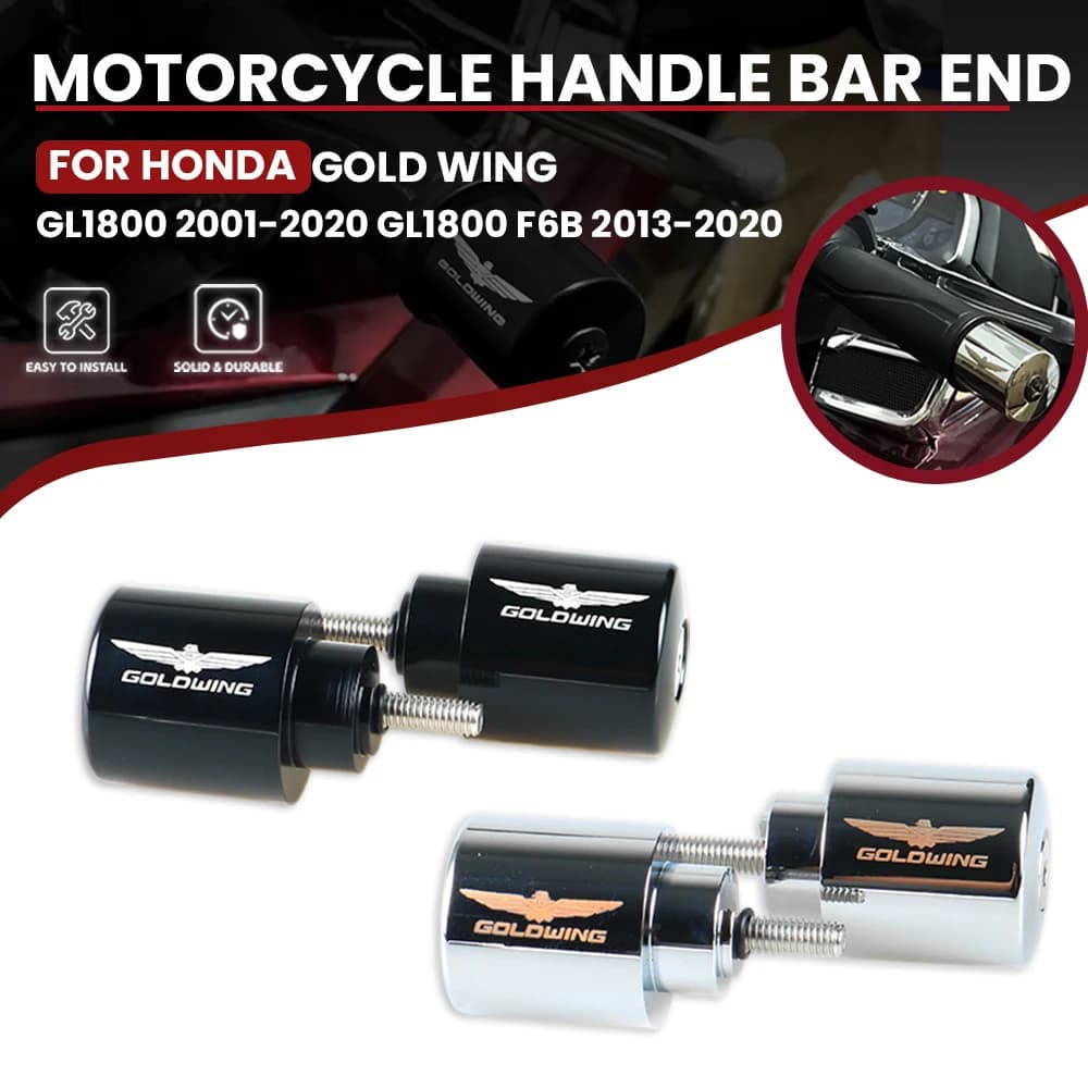 For HONDA Gold Wing 1800 GL1800 2001-2020 Motorcycle Handle Bar End Weight Handlebar Grips Cap Anti Vibration Silder Plug