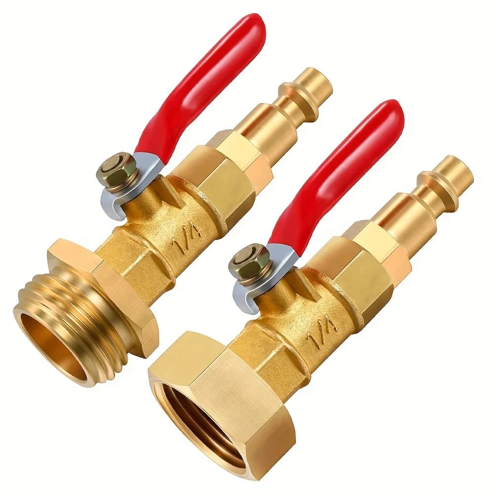 RV Winterize Blowout Adapter with 1/4" Quick Connect Plug And 3/4" Garden Water Hose Threading, Winterize Quick Adapter