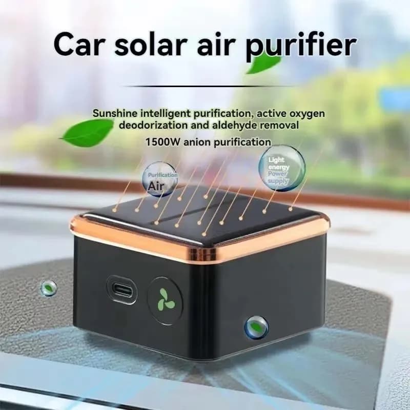 Nuovo Purificatore d'Aria per Auto a Energia Solare, Dispositivo di Purificazione, Deodorizzazione e Sterilizzazione Montato su Veicolo