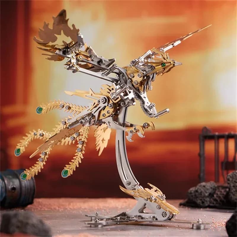 Kit modello in metallo Phoenix meccanico fai-da-te Giocattolo di assemblaggio per bambini Puzzle 3D Puzzle per adulti Regalo per bambini