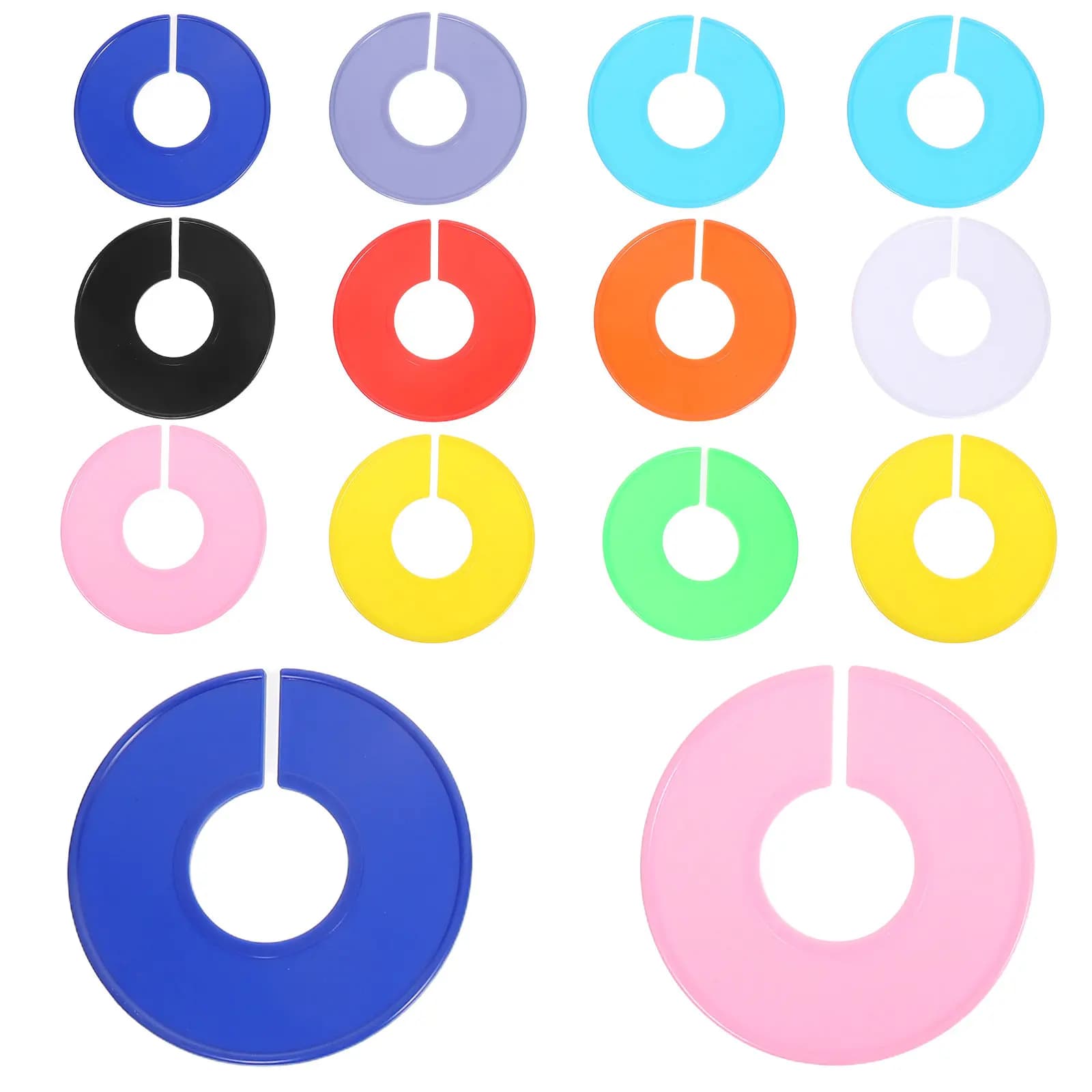 30Pcs Round Closet Dividers Plastic Hanger Separators for Clothes Sorting Wardrobe Organization Retail Display Clothing Size