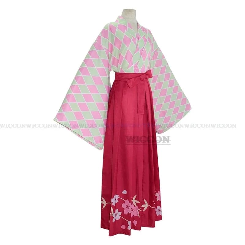 2025 11 Kanroji Mitsuri Costume Anime Demone Uniforme Kimono Gonna Vestito Kimetsu Halloween Taisho Periodo Del Giappone Cosplay