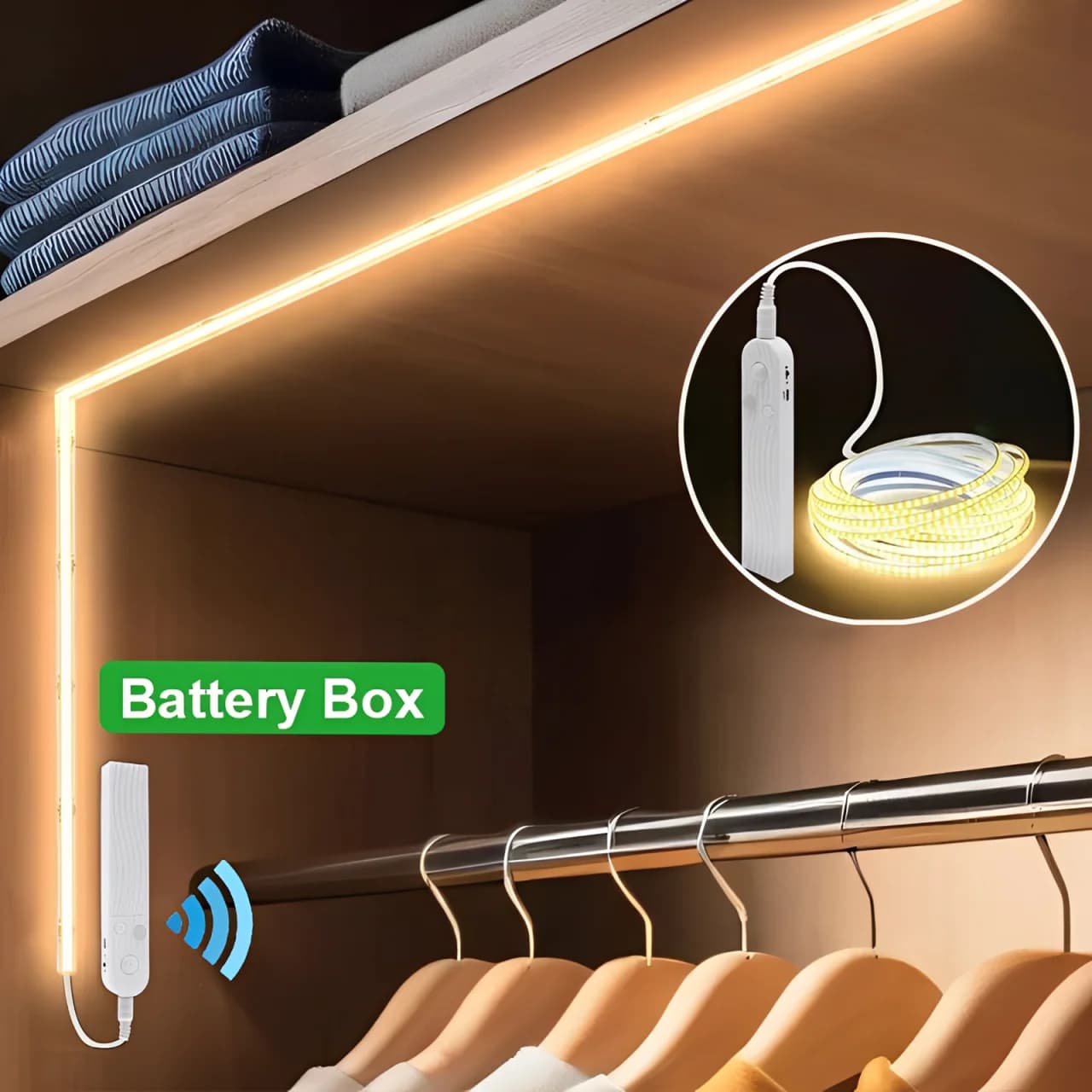LED Lamp Under Wardrobe LED Strip LED Lamp With Motion Sensor PIR Wireless USB Door Light Kitchen Scale Guardaroba Side Bed Light