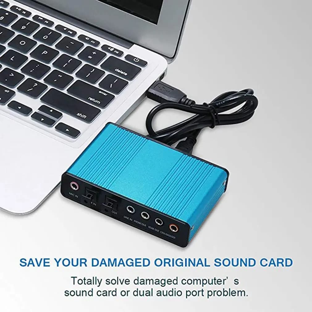 Scheda audio USB 6 canali 5.1 Convertitore scheda audio per registrazione ottica esterna di gioco Chipset CM8206 per desktop portatile Dropshipping