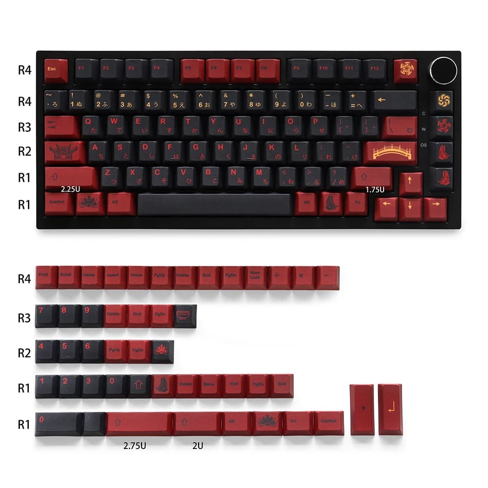 GMK Higanbana Cherry Profile Copritasti PBT 129 Tasti Cinque Lati Dye-Sub Copritasti per 61/64/87/104/108 Mx Switch Tastiera Meccanica