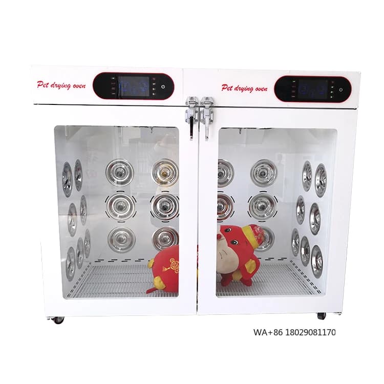 Scatola per asciugatrice Stile moderno di lusso Ampio spazio per grandi animali domestici Gabbia per cabina di asciugatura realizzata in plastica LIMENSIONE PET Smart Animali domestici Ventilatore per capelli Groomer