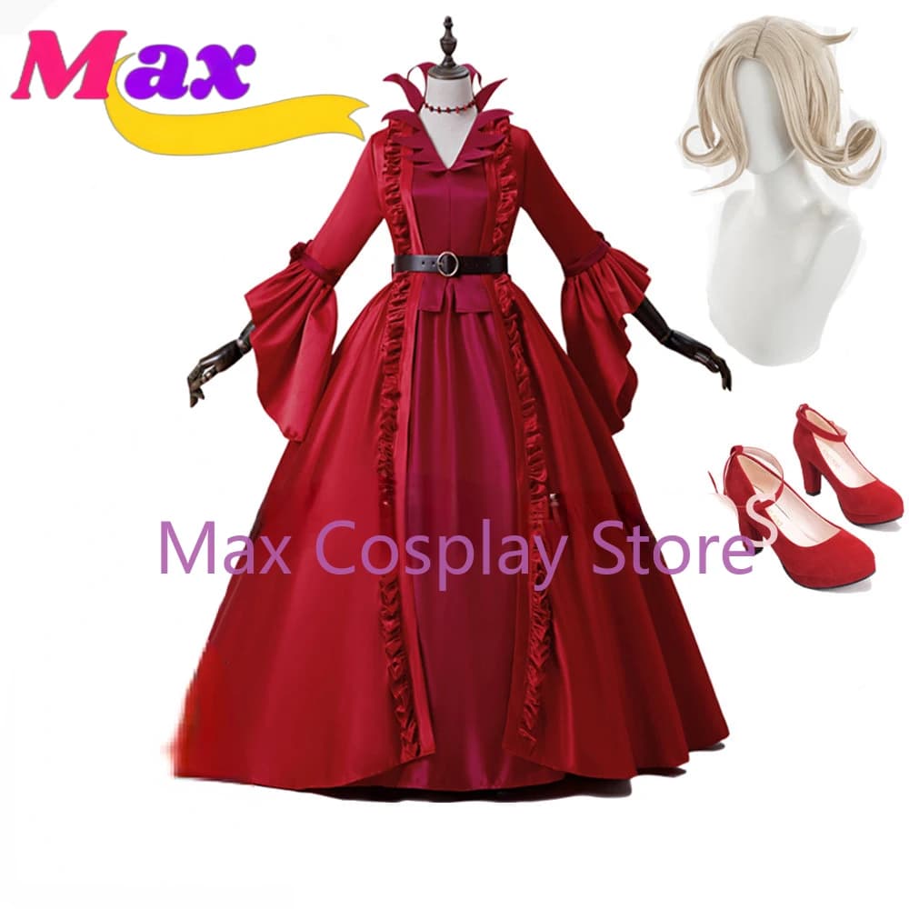 Max Game Identity V Costumi Cosplay Survivor Bloody Queen Mary Costume Cosplay Pelle originale Abiti lunghi rossi Abito da ballo
