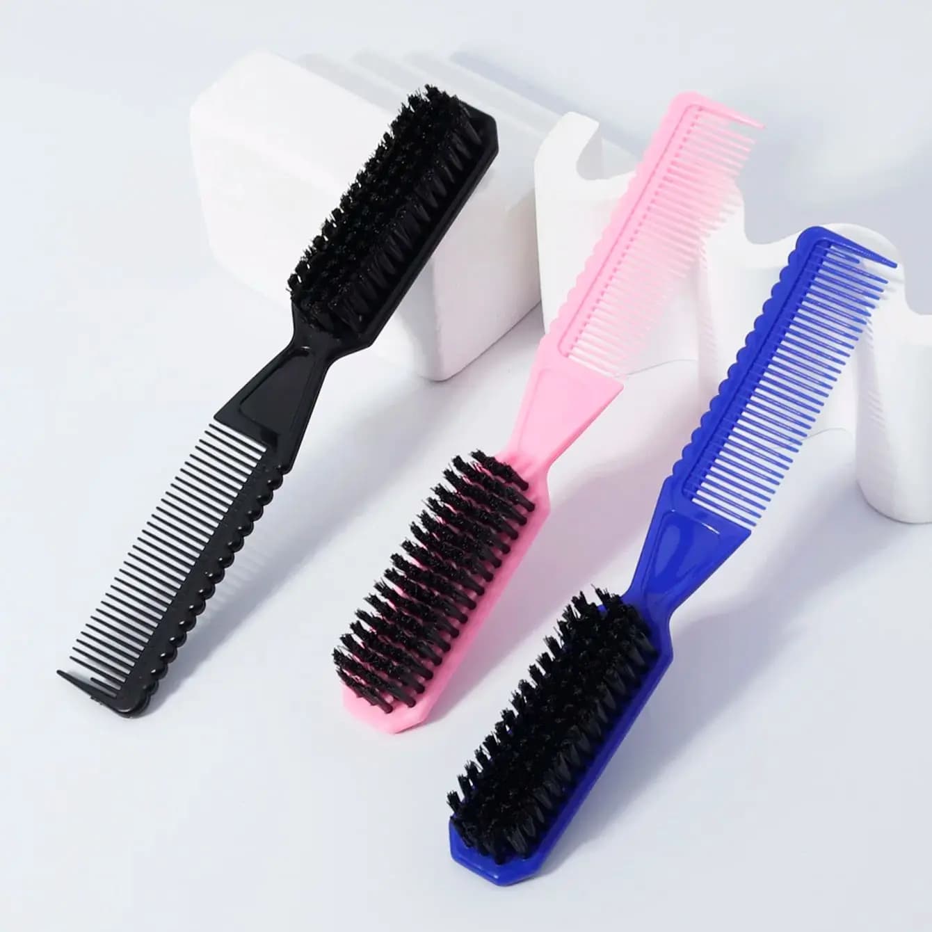 Spazzola multifunzionale per la pulizia della barba, setole in nylon, adatta per parrucchieri domestici e saloni di bellezza, speciale per parrucche in vero capello.
