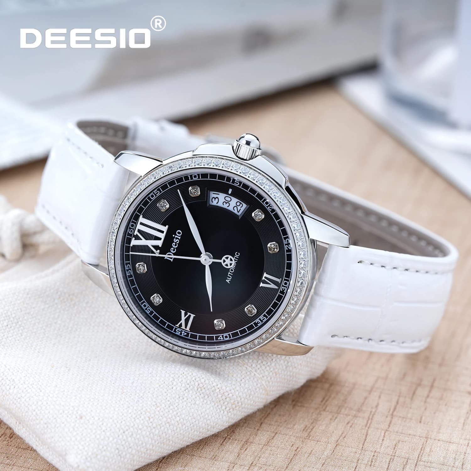 50M waterproof stainless steel mechanical watch with calendar, luxury dial, fashionable wristwatch, stylish men's gift
