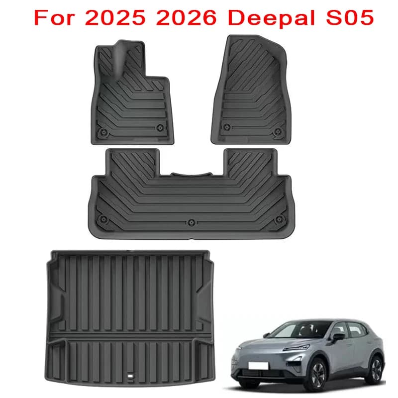 Tappetini Auto per Deepal S05 2025 Guida a Sinistra, Rivestimento Bagagliaio in TPE Impermeabile, Tappetini 3D per Bagagliaio Guida a Destra