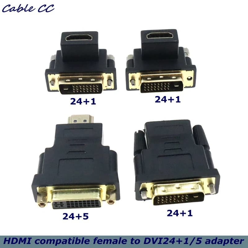 UP-Down compatible male elbow cable connector HDMI from female to bidirectional DVI D 24 + 5/24 + 1 for HDMI to DVI projector