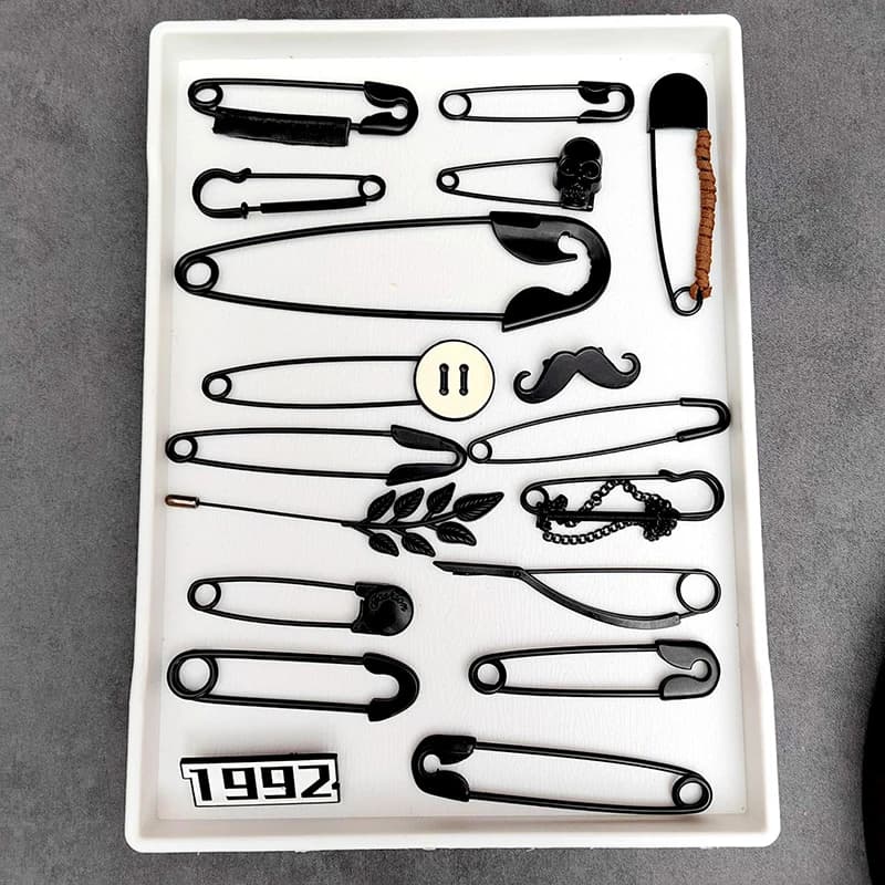 Fashion Dark Large Pins For Clothing Smooth Metal Safety Pins Jeans Dress Scarf Adjustable PinsHot