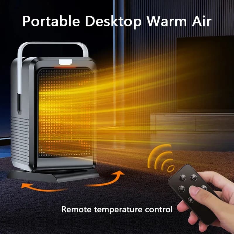 Desktop portatile PTC riscaldamento rapido scuotendo la testa elettrica sia di raffreddamento che riscalda la piccola famiglia con telecomando 1000W