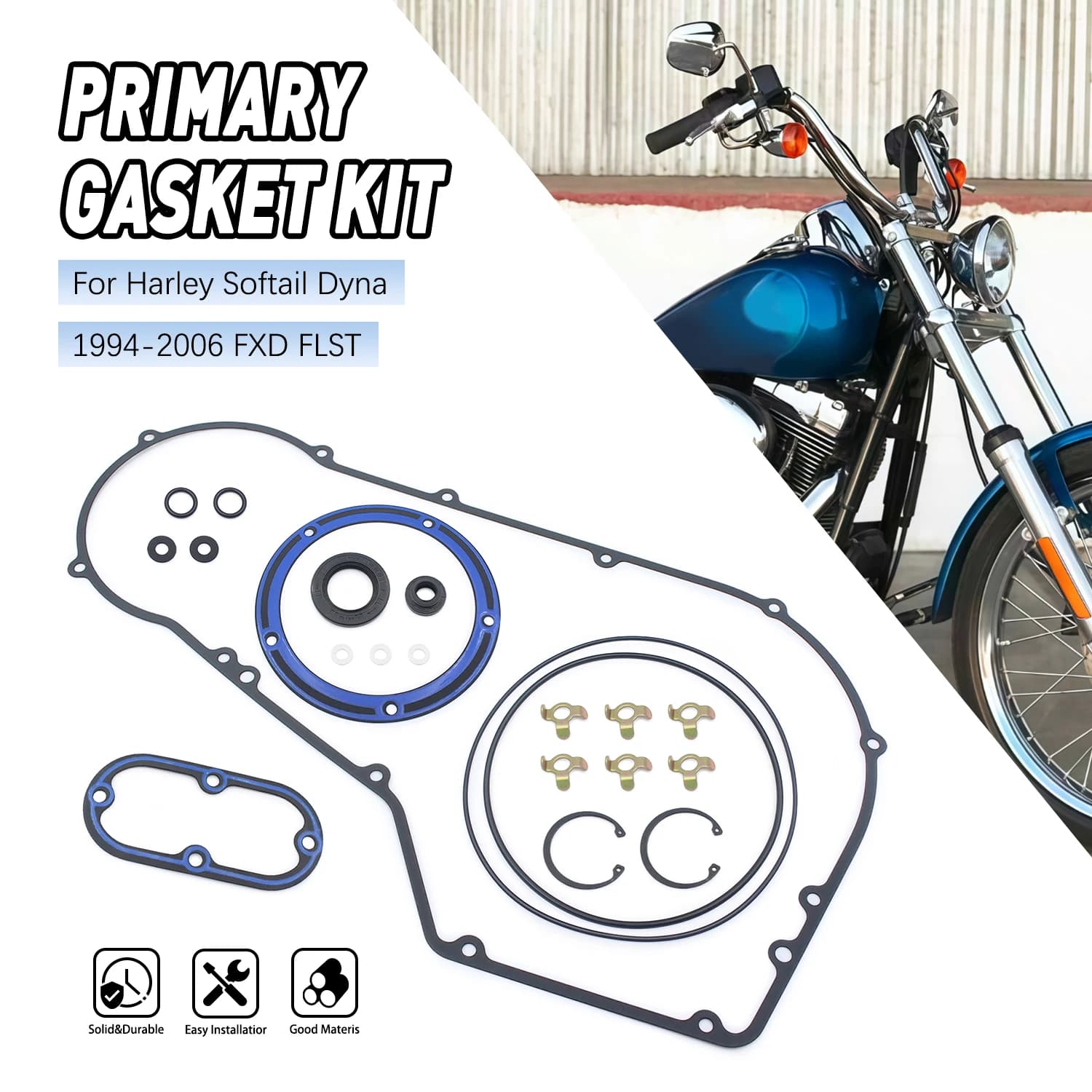 Kit Guarnizioni e Sigilli per Frizione Primaria Moto per Harley Dyna Softail Night Train Fat Boy Heritage Softail Springer 1994-2006