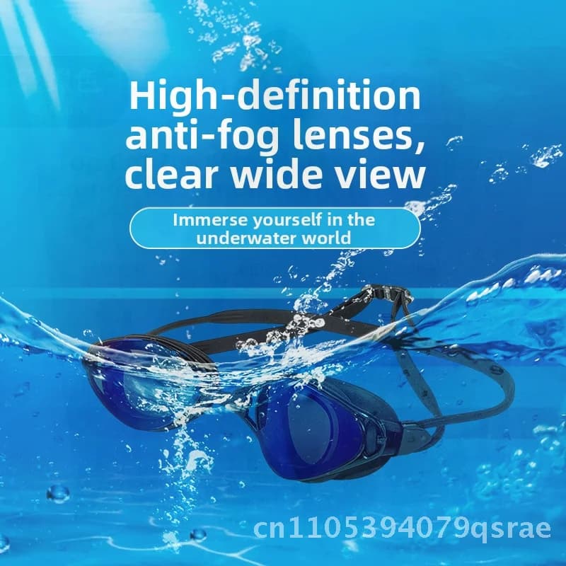 Silicone swimwear for men and women Training glasses for portable swimming HD waterproof anti-fog Silver White Blue Red