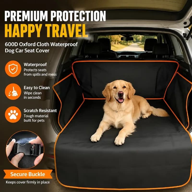 Oxford Cloth Waterproof Dog Car Seat Cover, Pet Travel Carrier, SUV Cargo Liner Trunk Mat for Dogs