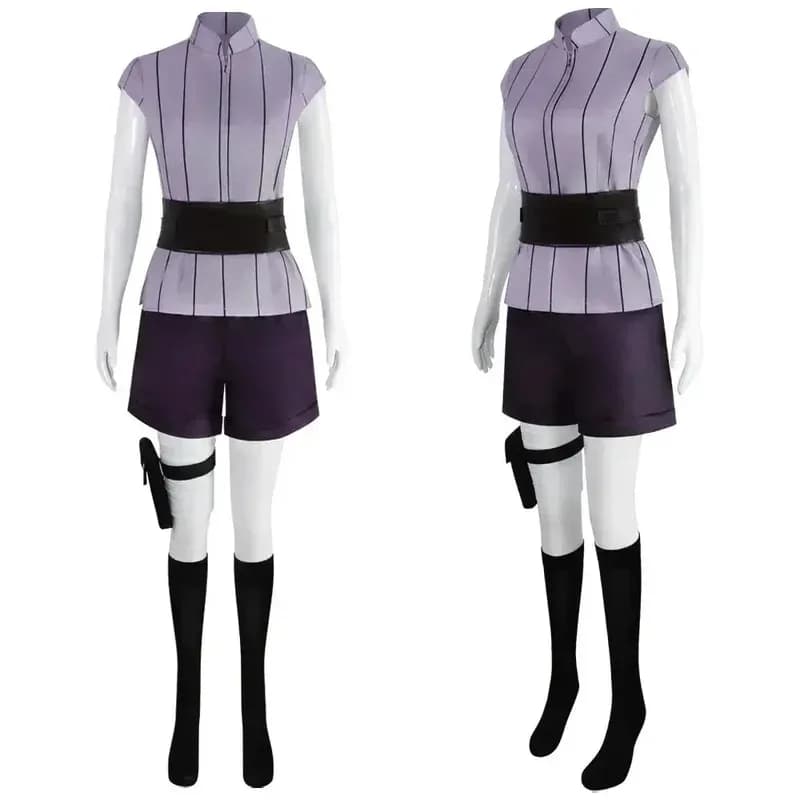 Hyuga Hinata costume cosplay abbigliamento donna vestito da festa di carnevale di Halloween Hyuuga ninja cosplayer lungo viola bella parrucca;2,c'