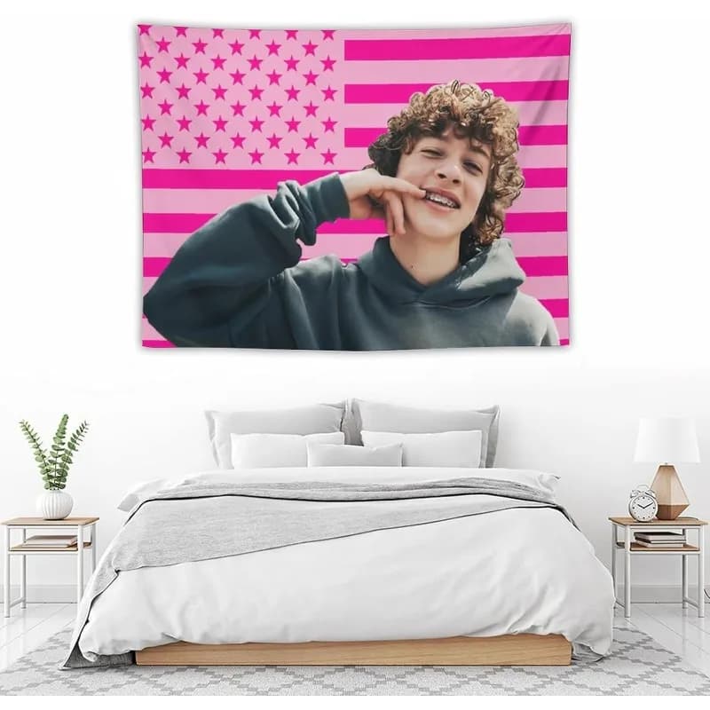 Celebrity Pink American Flag Tapestry Fun Pop Culture Wall Art for Dorms and Bedrooms with Free Installation Kit