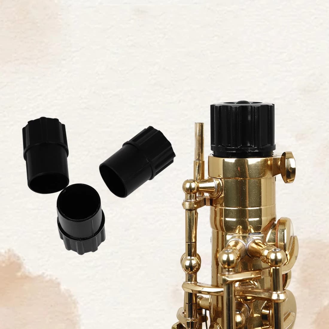 3 Pcs Alto Saxophone End Plug ABS Sax Mouth End Plug with Anti-button Bump Portable Alto Sax Woodwind Instrument Accessories