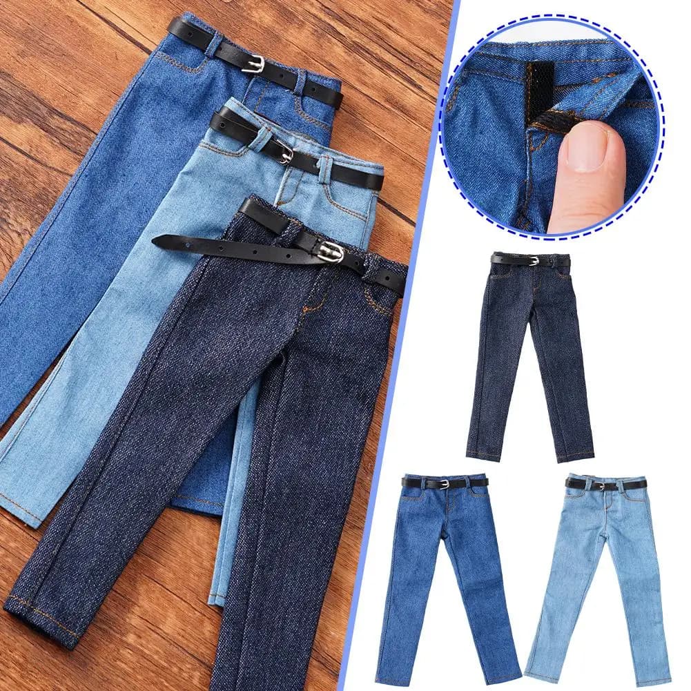 Vestiti per bambole Jeans in scala 1/6 Pantaloni in scala 12 pollici Pantaloni per bambole Decorazione giocattolo uomo