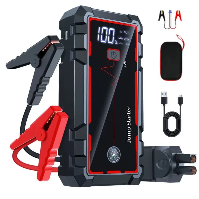 Avviatore di Emergenza per Auto 5000A 12V per Motori Benzina e Diesel 8-10L, Booster Batteria 20001-30000mAh per Riparazioni Auto, Portatile per Emergenze in Viaggio