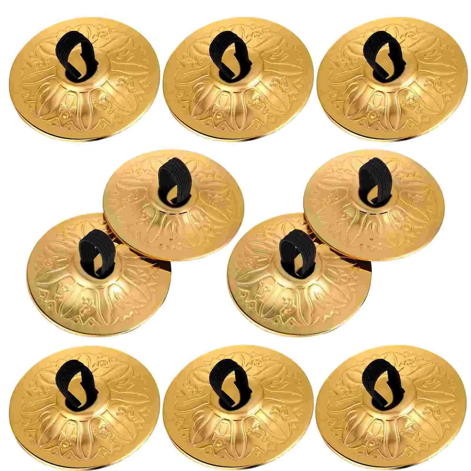 4Pcs Copper Finger Cymbals Small Finger Cymbals Belly Dancing Mini Cymbals Musical Instrument Saucers Dance Finger-pointing