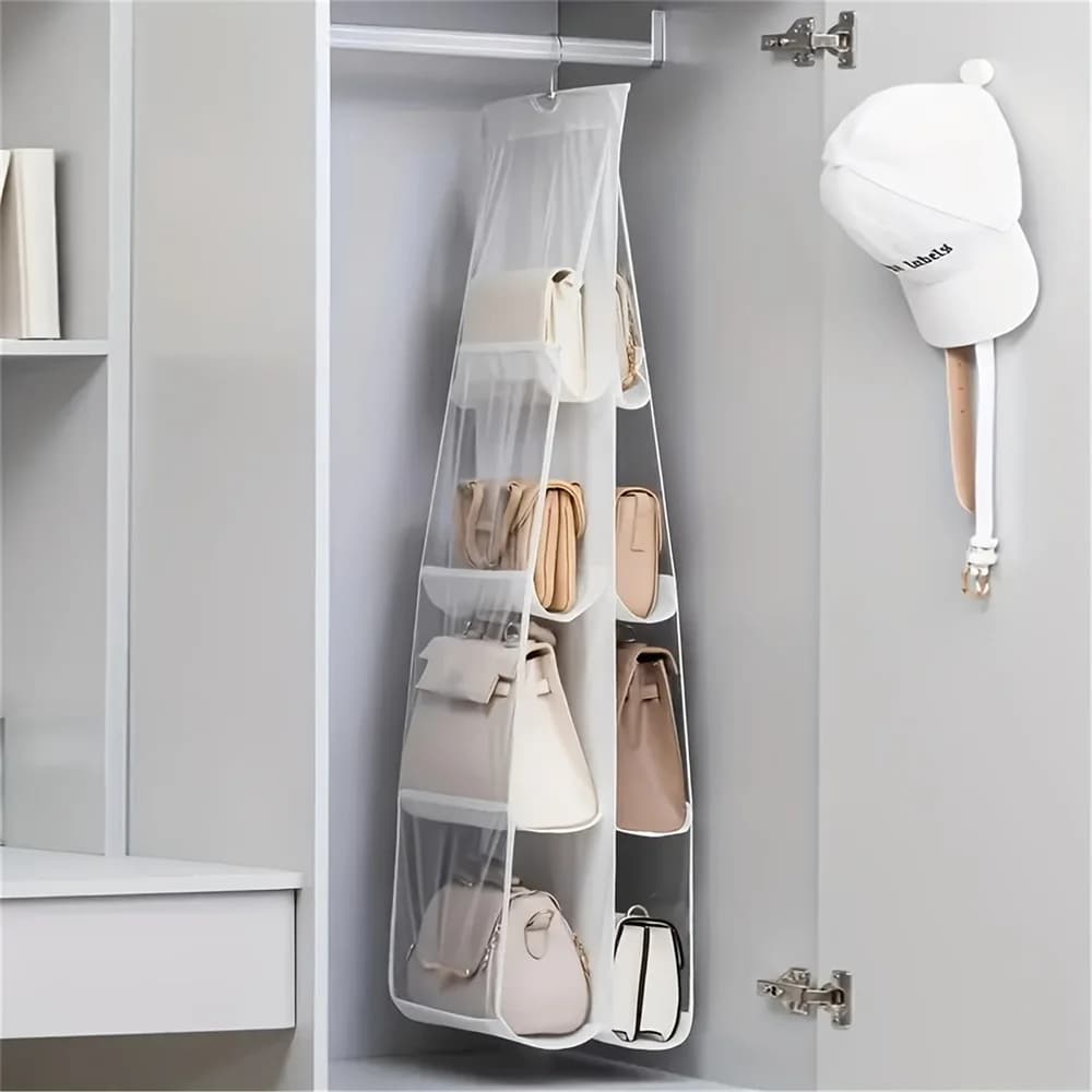 1 pc saving bag organizer, multi-layer hanging handbag, wardrobe, wallet organizer, bag storage rack