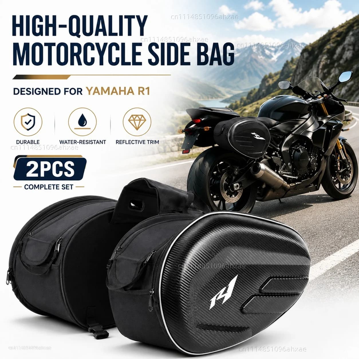 For YAMAHA YZFR1 YZF R1 2PCS Motorcycle Pannier Bags Luggage Saddle Bags Side Storage Fork Travel Pouch Box Motorcycle Side