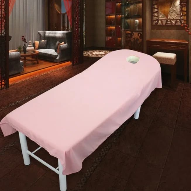 Cosmetic Salon Spa Massage Beauty Bedsheet 80cm*190cm Polyester Table Cover with Hole Home Textile for Treatment