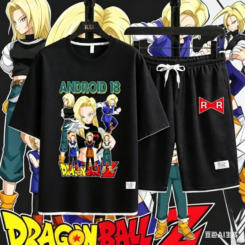 Pigiama Son Goku Dragon Ball Super con stampa anime all-over per adulti e bambini, set di t-shirt e pantaloncini estivi, ad asciugatura rapida, morbidi e leggeri