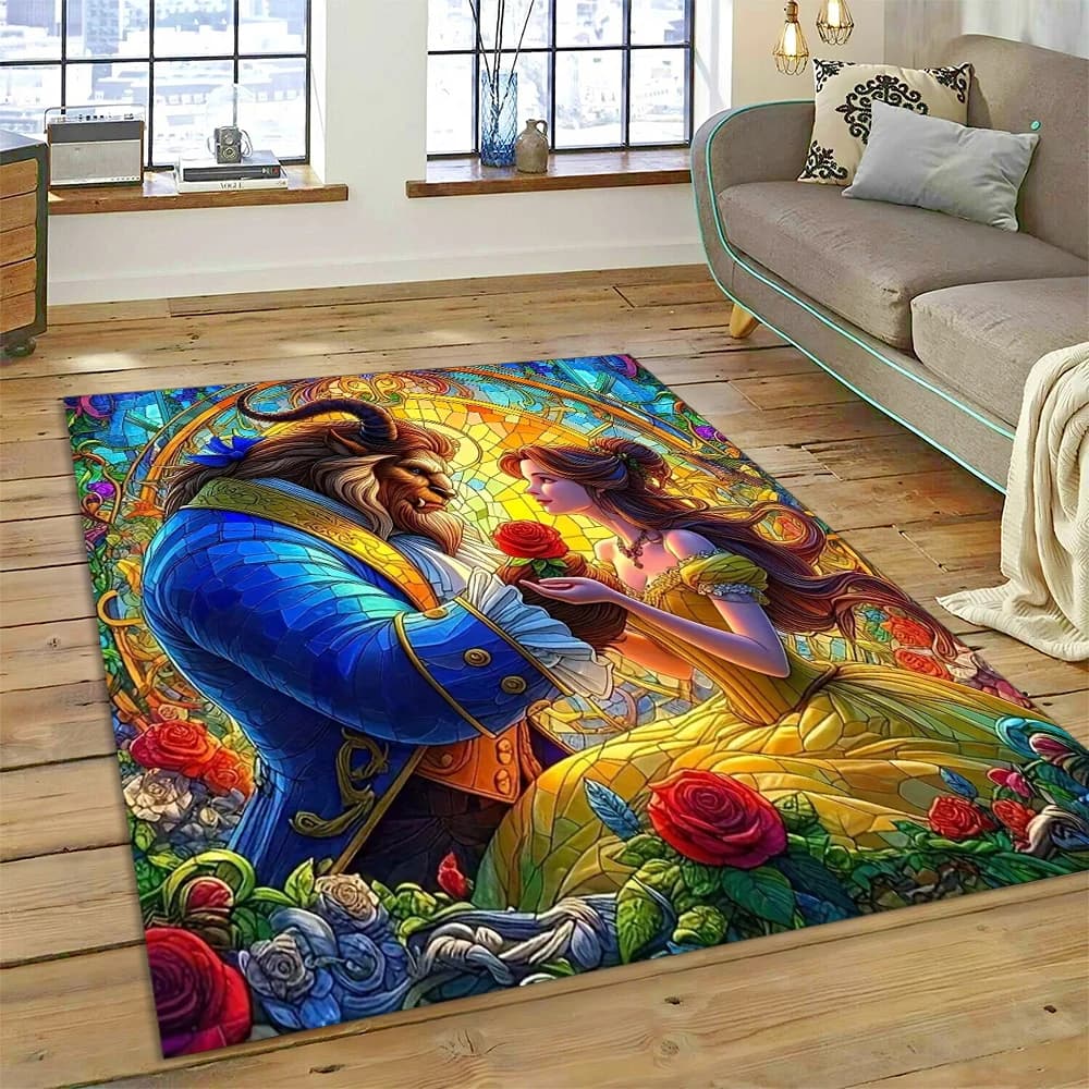 27 Style Cartoon Beauty and The Beast Carpet Rug for Bedroom Living Room Home Sofa Decoration,kid Large Decor Floor Mat Gift 3D