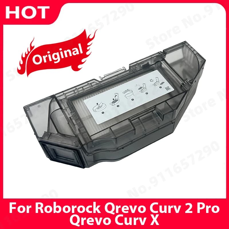 Original For Roborock Qrevo Curv 2 Pro /Qrevo Curv X Dust Box Spare Parts Vacuum Cleaner Dustbin Accessories
