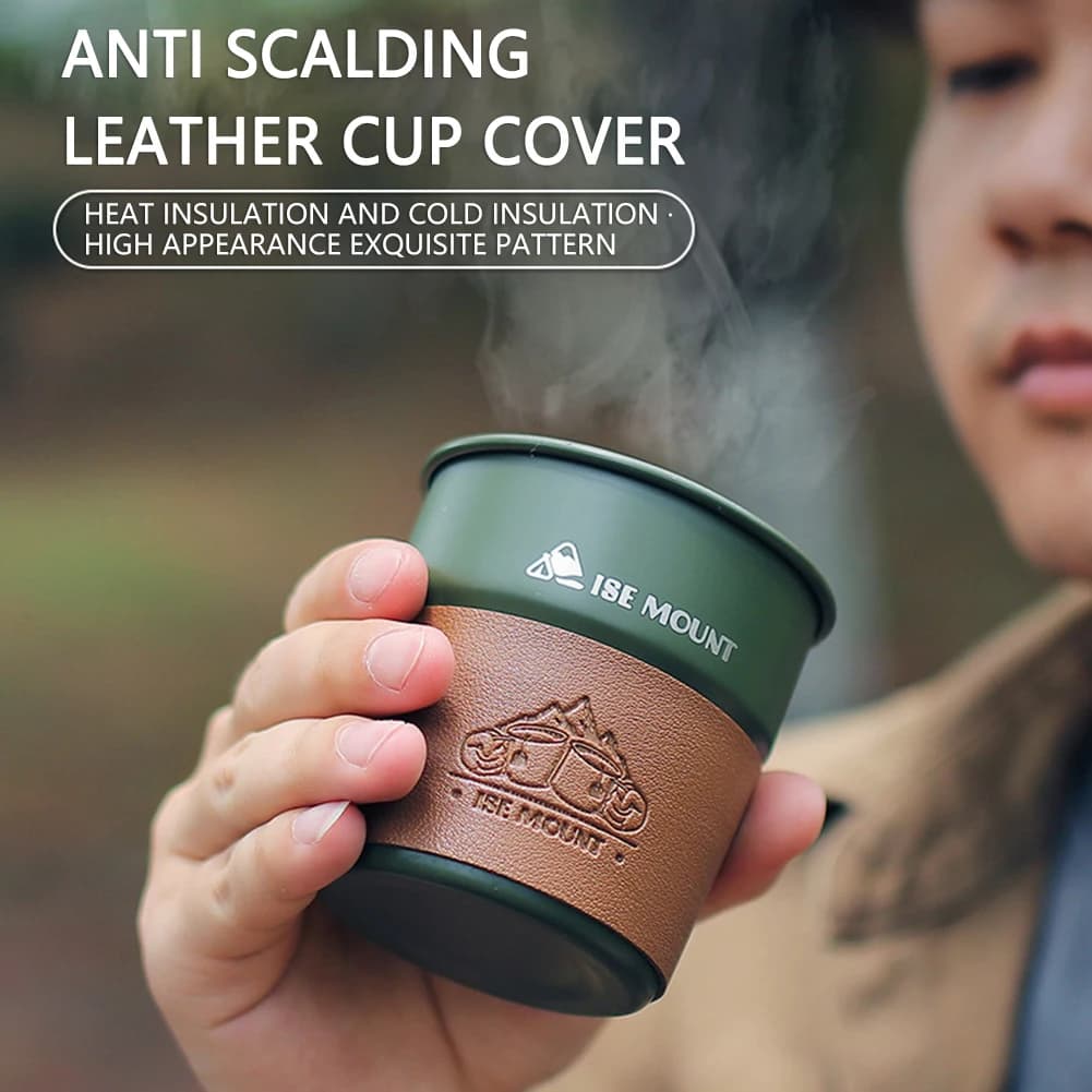 Bicchieri da vino da birra da 300ml tazza da campeggio all'aperto tazza da tè portatile in acciaio inossidabile tazza da latte impilabile leggera per escursioni in viaggio