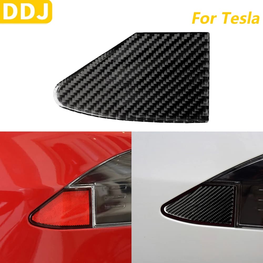 For Tesla Model S 2014-2019 In Carbon Fiber Rear Light Rear Refill Door Refill Panel Cover Panel Carbon Fiber Accessories Auto Adhesive