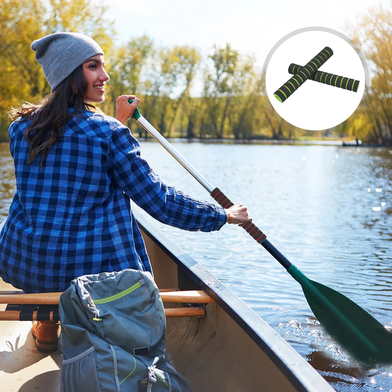 1 Paio di Comodi Impugnature in Spugna per Pagaie da Kayak, Antiscivolo ed Ergonomiche, Protezioni per Maniglie di Canoe e Attrezzature da Kayak