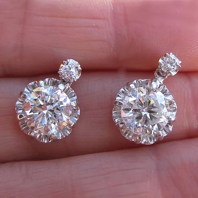 Eleganti Orecchini con Zirconi a Forma di Fiore, Gioielli Alla Moda per Donne, Ideali per Uso Quotidiano, Vacanze e Regalo di San Valentino