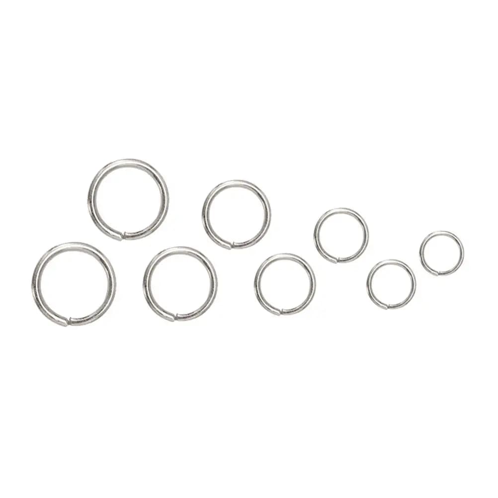 200 Pieces Stainless Steel Keychain 9x7mm, Open Rings for DIY Jewelry, Craft Projects, Keys, Cards, Necklaces, Bracelets, Cables